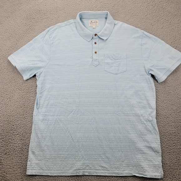 Lucky‎ Brand Shirt Mens Medium Blue Washed and Worn Polo Golf Pocket Classiccore - Picture 1 of 13